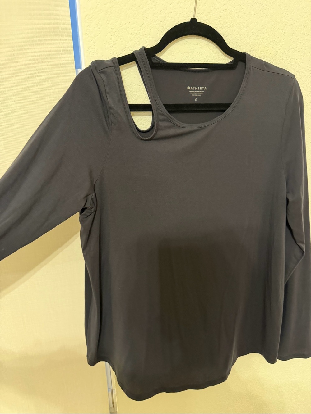 Athleta Black Long-Sleeve Top with Asymmetric Cutout